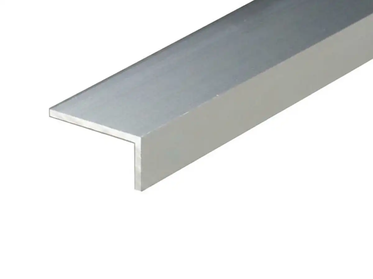 Aluminum unequal leg angle bar with dimensional marks