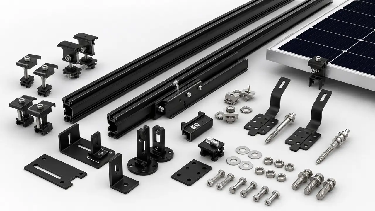 Aluminum solar clamps and brackets for PV mounting hardware