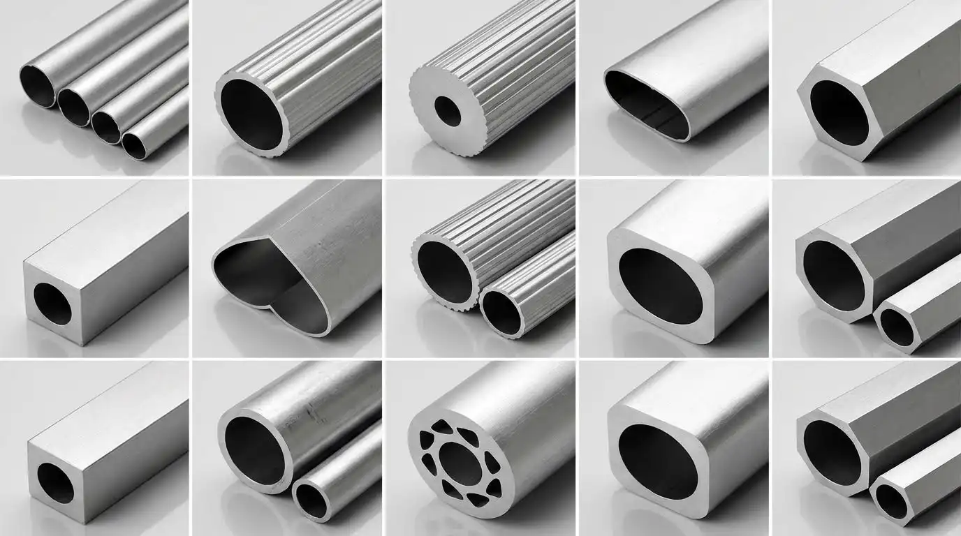 Extruded aluminum profiles and round tubes in 6061 and 6063 alloys