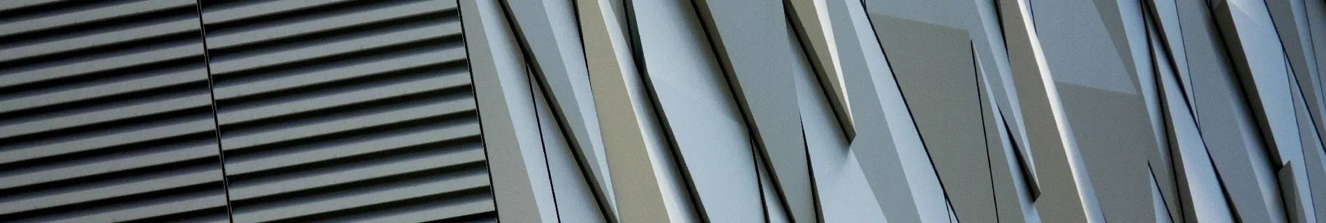 Modern glass curtain wall building facade with aluminum profiles